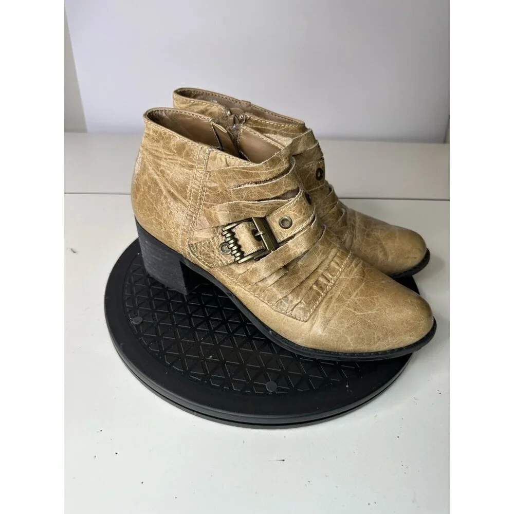 Two Lips Brown Leather Women’s Ankle Boots Sz 10M